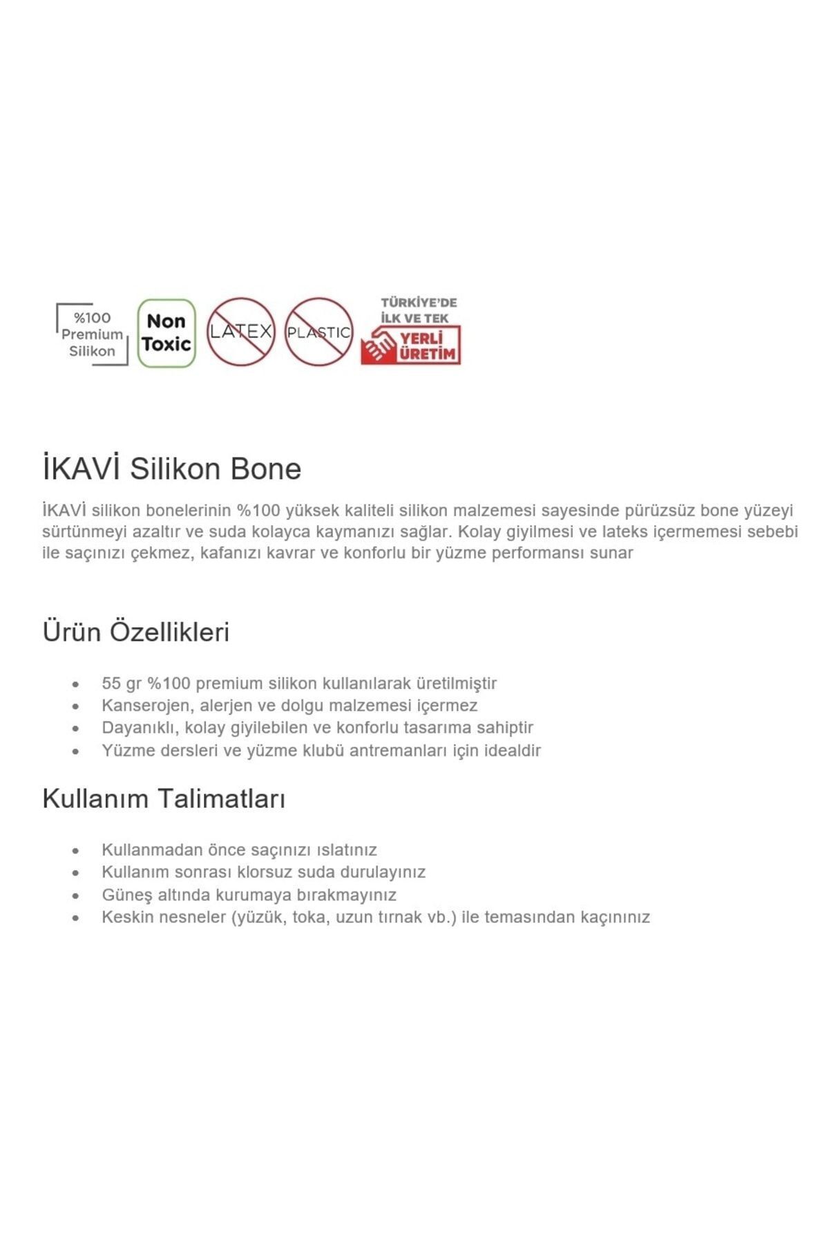 Kartal Baskılı Silikon Havuz Bonesi - Siyah - Görsel 2