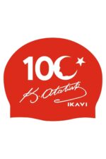 100.Yıl Özel Atatürk Silüet ve İmza Baskılı Silikon Havuz Bonesi