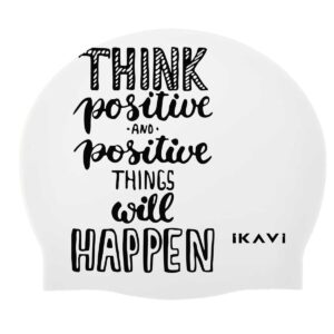Think Positive And Positive Things Will Happen Baskılı Silikon Havuz Bonesi