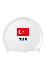 Türk Bayrağı TUR Baskılı Silikon Deniz ve Havuz Bonesi