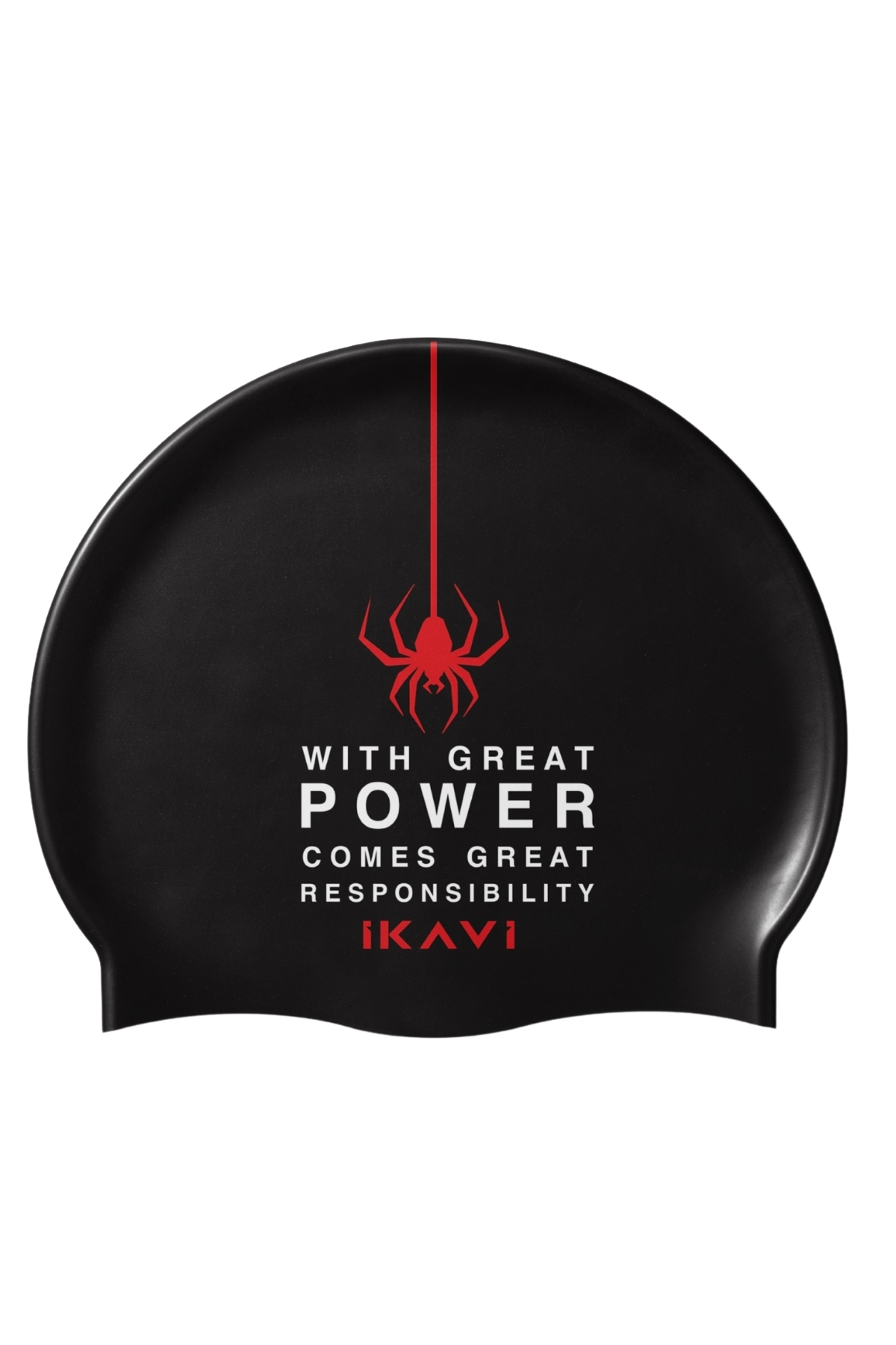 With Great Power Baskılı Silikon Yüzücü Bonesi
