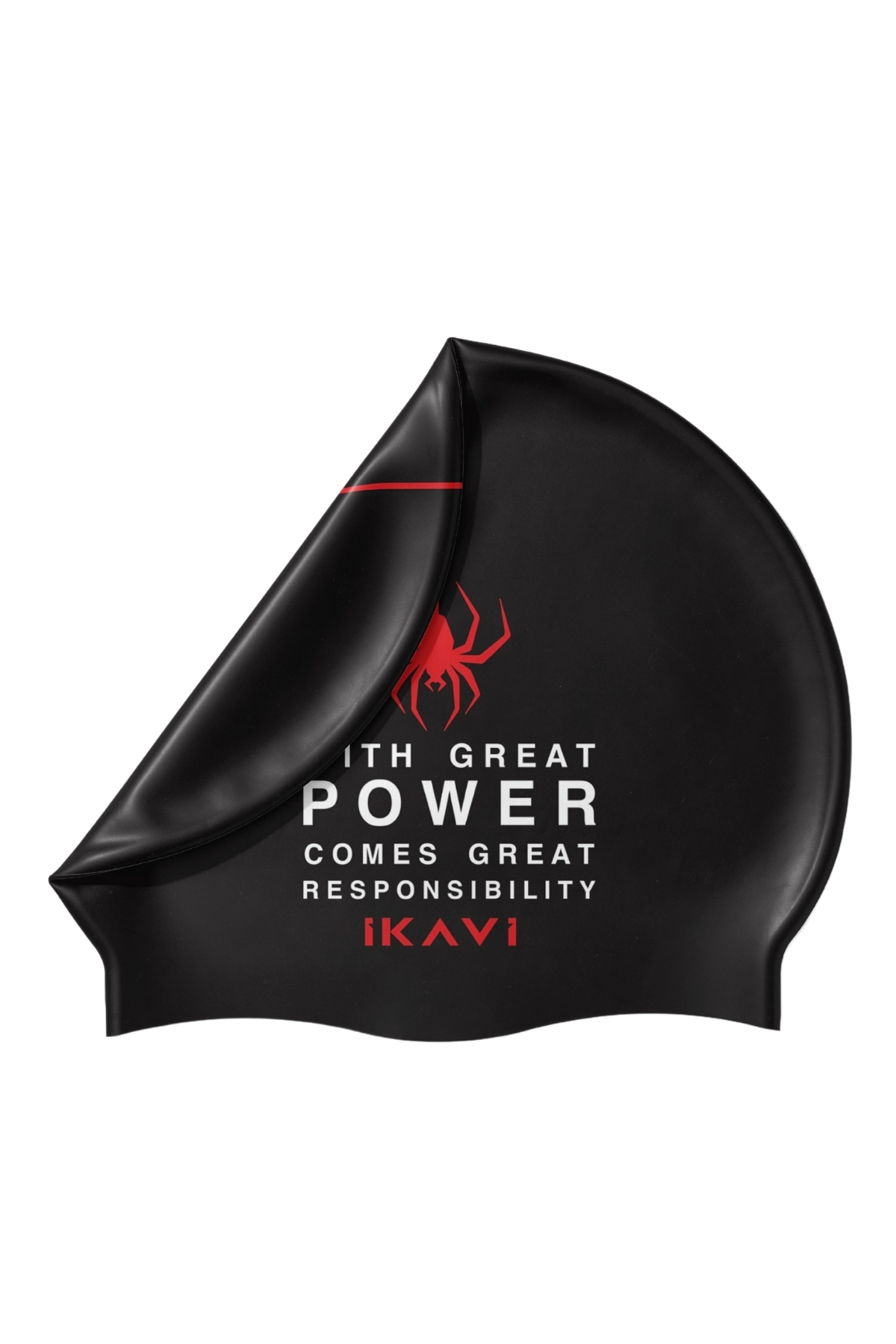With Great Power Baskılı Silikon Yüzücü Bonesi - Görsel 2
