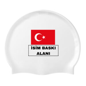 Türk Bayraklı İsim Baskılı Silikon Deniz ve Havuz Bonesi