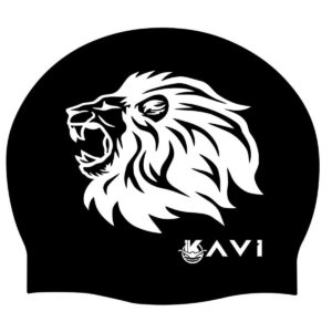 Aslan Baskılı Silikon Havuz Bonesi - Siyah