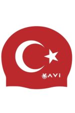 Ay Yıldız Baskılı Kırmızı Silikon Bonesi